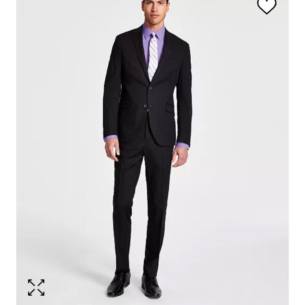 Kenneth Cole Reaction Pinstripe Suit Slacks Jacket 2 piece Straight leg pants